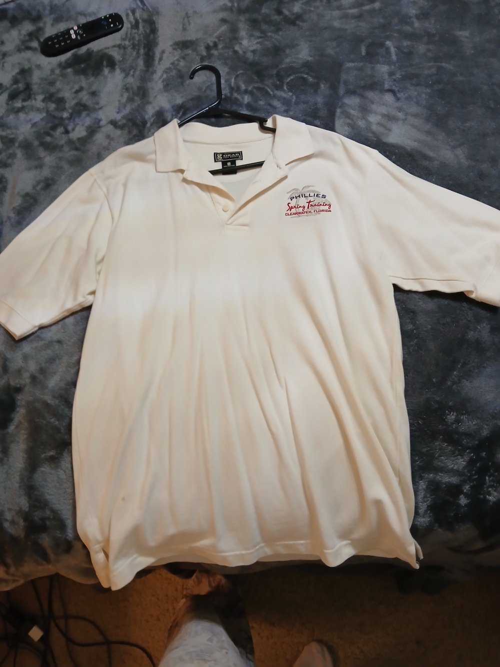 Vintage Gear For Sports Cream Polo with Red Embroidered Chest Logo